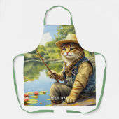 Fantasy Schattige Lake Cat Gevist Schort (Voorkant)