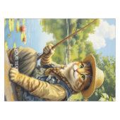 Fantasy Schattige Lake Cat Gevist Tafelkleed (Voorkant (Horizontaal))
