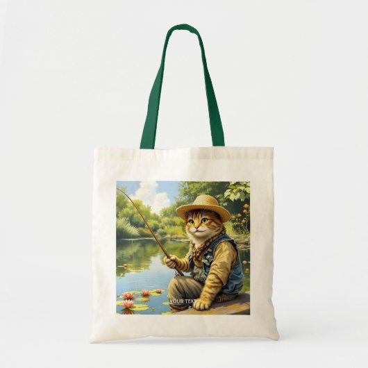 Fantasy Schattige Lake Cat Gevist Tote Bag (Voorkant)