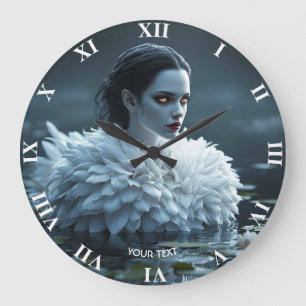 Fantasy Schattige Lake Swan White Grote Klok