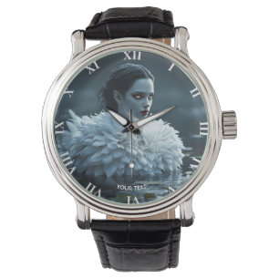 Fantasy Schattige Lake Swan White Horloge