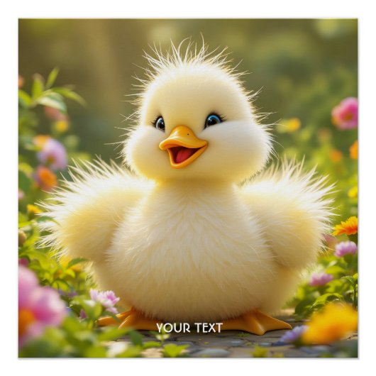 Fantasy Schattige Laughing Fluffy Duck Perfect Poster (Voorkant)