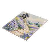 Fantasy Schattige Lavendel House Flowers Tegeltje (Zijkant)