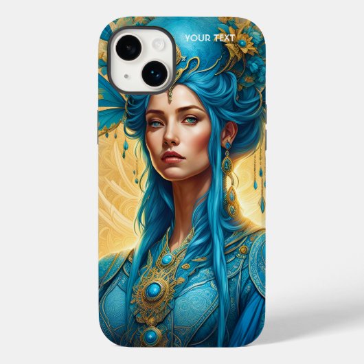 Fantasy Schattige levendig blauw mooi meisje Case-Mate iPhone Case (Achterkant)