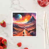 Fantasy Schattige levendig Uitzicht op aarde Servet (Insitu)