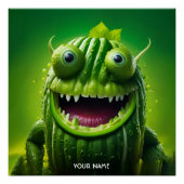 Fantasy Schattige levendige komkommer grappig weze Perfect Poster (Voorkant)