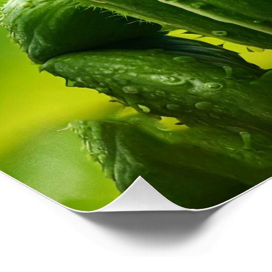 Fantasy Schattige levendige komkommer grappig weze Perfect Poster (Hoek)