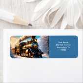 Fantasy Schattige levendige oude treinwinter Etiket (Insitu)