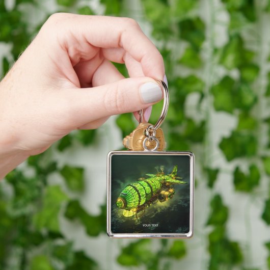 Fantasy Schattige Limoen Steampunk Plane Sleutelhanger (Hand)