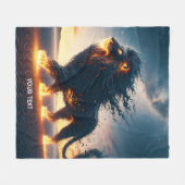 Fantasy Schattige Lion Desert Fire Fleece Deken (Voorkant (Horizontaal))