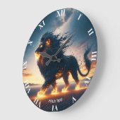 Fantasy Schattige Lion Desert Fire Grote Klok (Hoek)