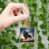 Fantasy Schattige Lion Desert Fire Sleutelhanger (Hand)
