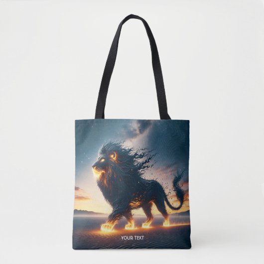 Fantasy Schattige Lion Desert Fire Tote Bag (Voorkant)