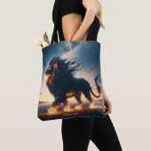 Fantasy Schattige Lion Desert Fire Tote Bag (Dichtbij)