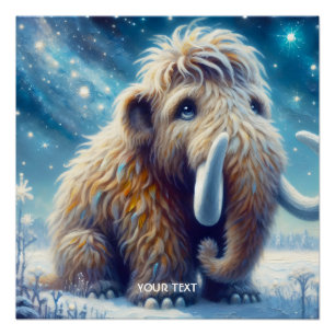 Fantasy Schattige Little Mammoth Winter Perfect Poster