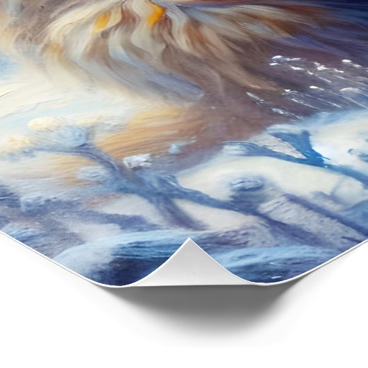 Fantasy Schattige Little Mammoth Winter Perfect Poster (Hoek)