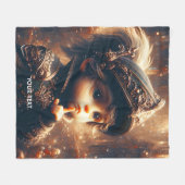 Fantasy Schattige Little Quiet Knight Fleece Deken (Voorkant (Horizontaal))