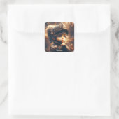 Fantasy Schattige Little Quiet Knight Vierkante Sticker (Tas)