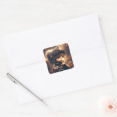 Fantasy Schattige Little Quiet Knight Vierkante Sticker (Envelop)
