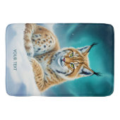 Fantasy Schattige Lynx Cub Winter Badmat (Voorkant)