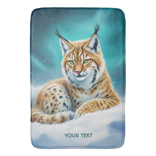 Fantasy Schattige Lynx Cub Winter Badmat (Voorkant Verticaal)