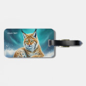 Fantasy Schattige Lynx Cub Winter Bagagelabel (Achterkant horizontaal)