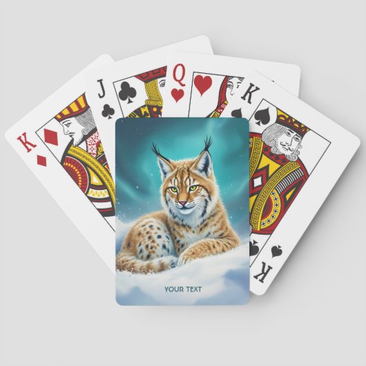 Fantasy Schattige Lynx Cub Winter Pokerkaarten (Achterkant)