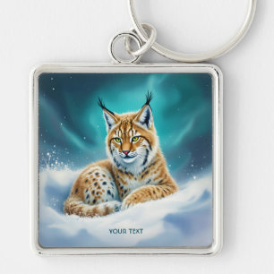 Fantasy Schattige Lynx Cub Winter Sleutelhanger