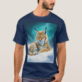 Fantasy Schattige Lynx Cub Winter T-shirt (Voorkant)