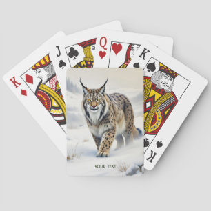 Fantasy Schattige Lynx Wintersneeuw Pokerkaarten