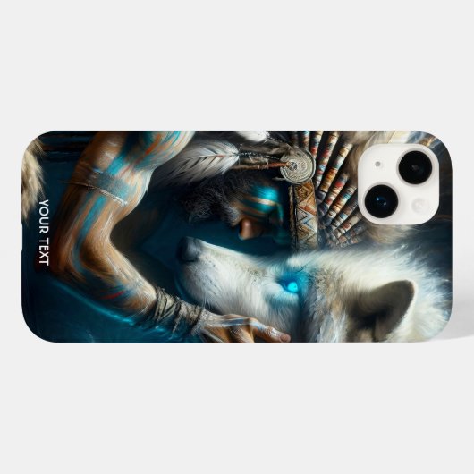 Fantasy Schattige Man Knuffelen Wolf Case-Mate iPhone Case (Achterkant (horizontaal))