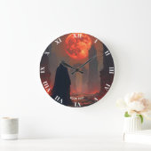 Fantasy Schattige Man Moon Red Grote Klok (Huis)