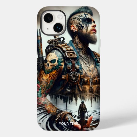 Fantasy Schattige Man Tattoo Water Case-Mate iPhone Case (Achterkant)