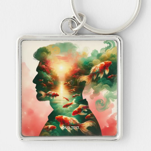 Fantasy Schattige Man Zee Vis Sleutelhanger (Voorkant)