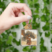 Fantasy Schattige meisje Dragon Desert Sleutelhanger (Hand)