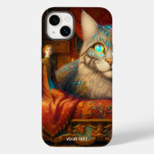 Fantasy Schattige meisje enorme kat Case-Mate iPhone Case (Achterkant)
