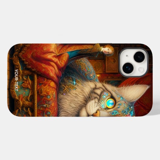 Fantasy Schattige meisje enorme kat Case-Mate iPhone Case (Achterkant (horizontaal))
