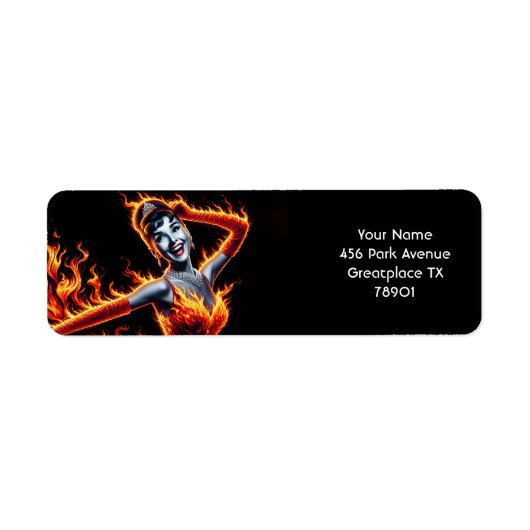 Fantasy Schattige meisje Fire Jurk Etiket (Voorkant)