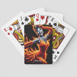Fantasy Schattige meisje Fire Jurk Pokerkaarten