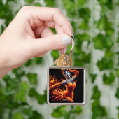 Fantasy Schattige meisje Fire Jurk Sleutelhanger (Hand)