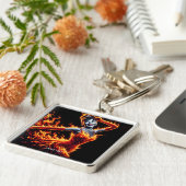 Fantasy Schattige meisje Fire Jurk Sleutelhanger (Zijkant)
