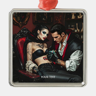 Fantasy Schattige Meisje Man Tattoo Metalen Ornament