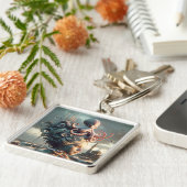 Fantasy Schattige Meisje Octopus Zee Sleutelhanger (Zijkant)