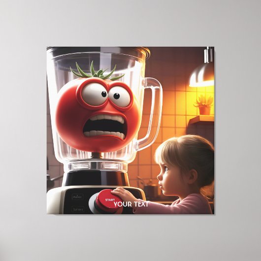 Fantasy Schattige Meisje Tomaat Blender Canvas Afdruk (Voorkant)