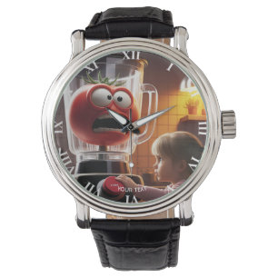 Fantasy Schattige Meisje Tomaat Blender Horloge