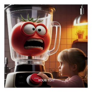 Fantasy Schattige Meisje Tomaat Blender Perfect Poster