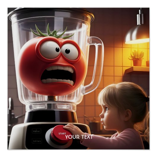Fantasy Schattige Meisje Tomaat Blender Perfect Poster (Voorkant)