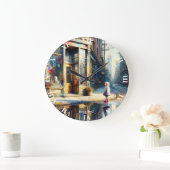 Fantasy Schattige Meisje Winkelvenster Grote Klok (Huis)