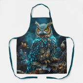 Fantasy Schattige Messing Turquoise Uil Schort (Voorkant)