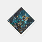 Fantasy Schattige Messing Turquoise Uil Servet (Hoek)